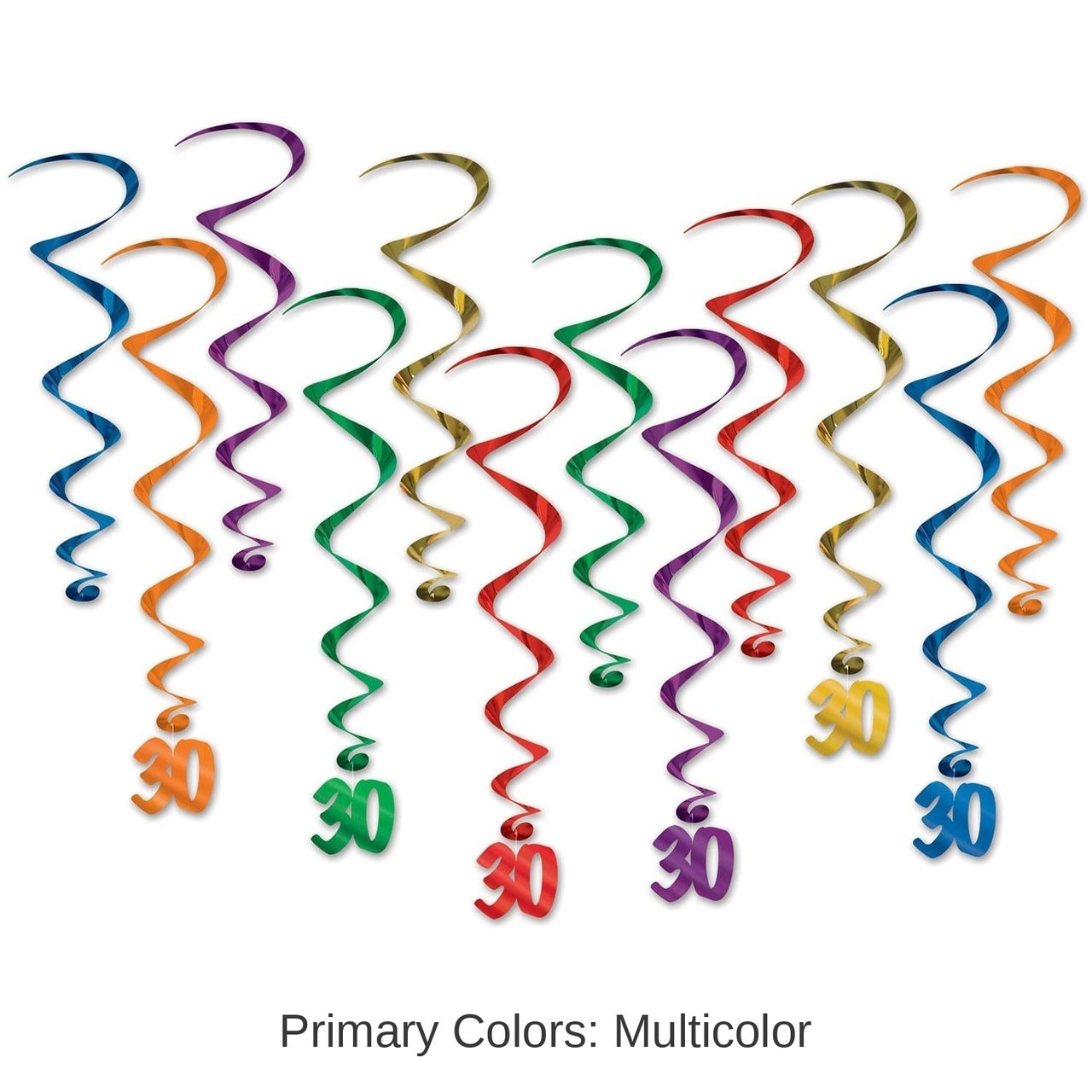 72 Pack Bulk 30th Birthday Party Whirls