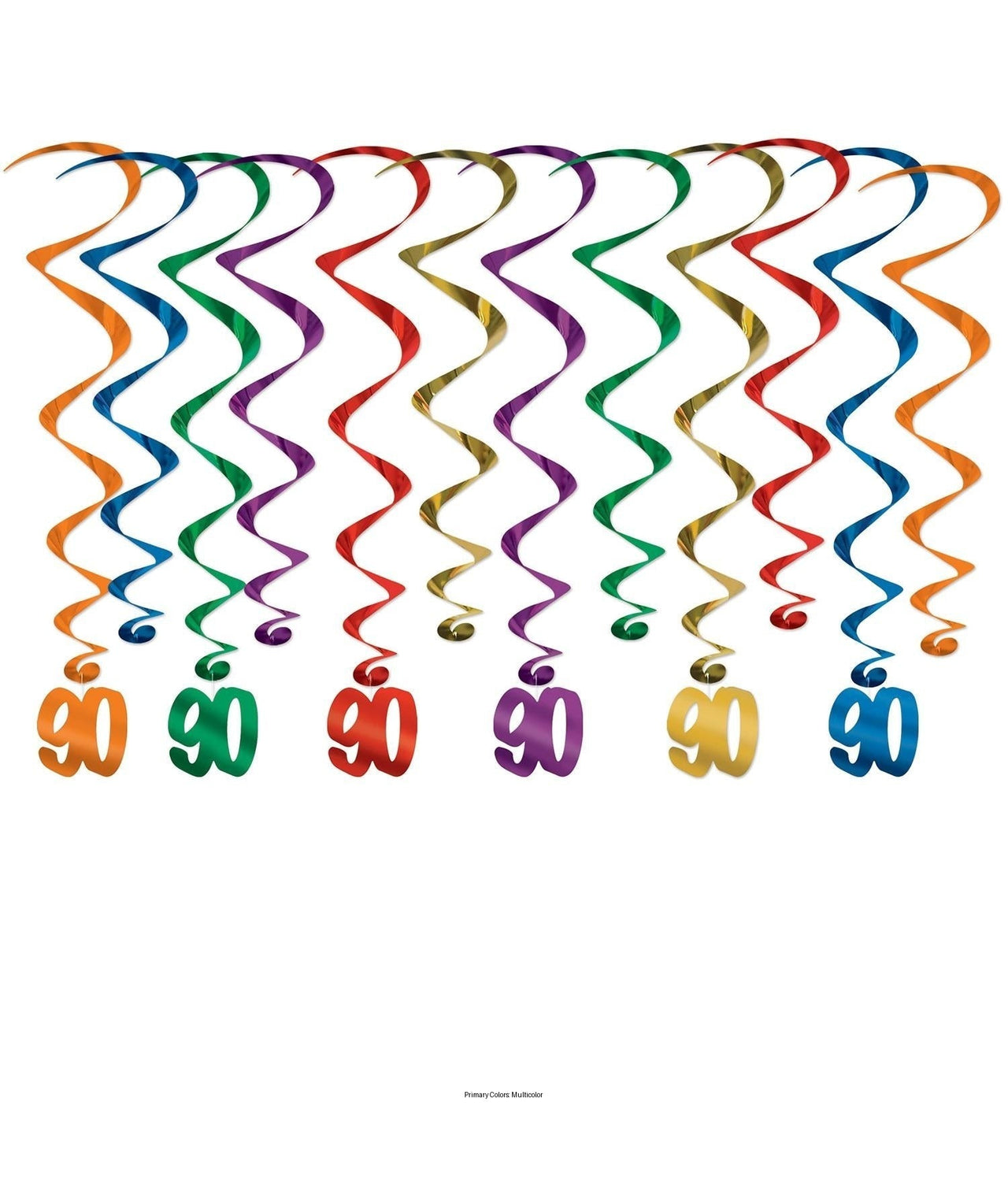 72 Pack Bulk 90th Birthday Party Whirls