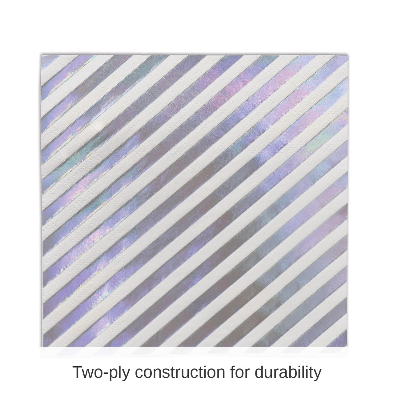 192 Pack Bulk Iridescent Stripes Party Beverage Napkins