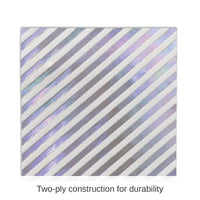 192 Pack Bulk Iridescent Stripes Party Beverage Napkins