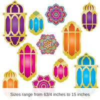 132 Piece Bulk Foil Lantern/Mandala Party Cutouts