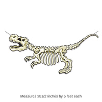 12 Pack Bulk T-Rex Skeleton Party Streamer