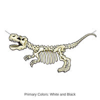 12 Pack Bulk T-Rex Skeleton Party Streamer