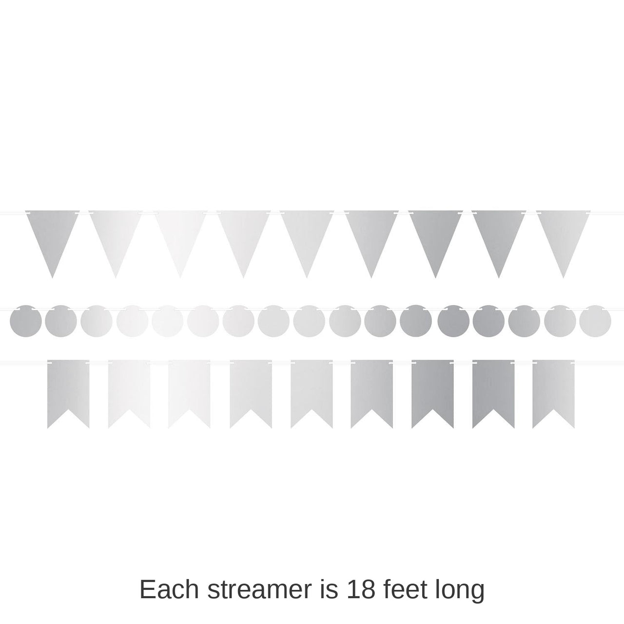 12 Pack Bulk Foil Mini Party Streamer Kit - silver