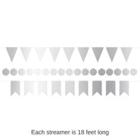 12 Pack Bulk Foil Mini Party Streamer Kit - silver