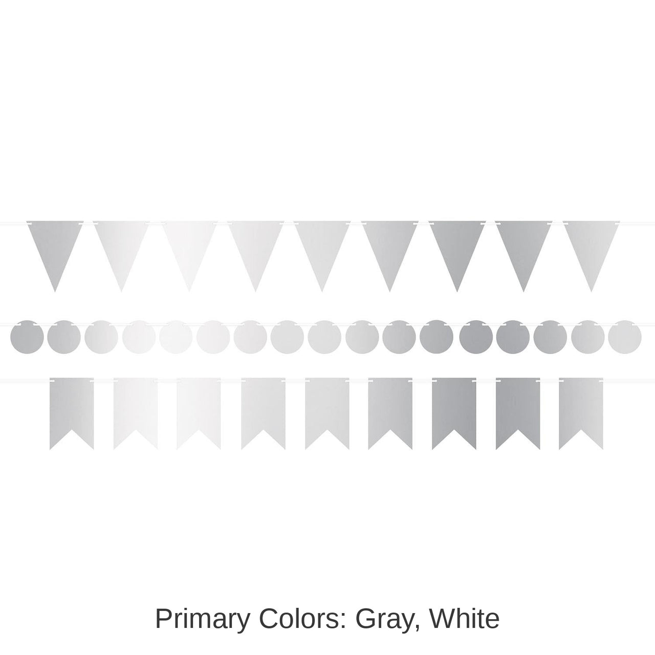 12 Pack Bulk Foil Mini Party Streamer Kit - silver