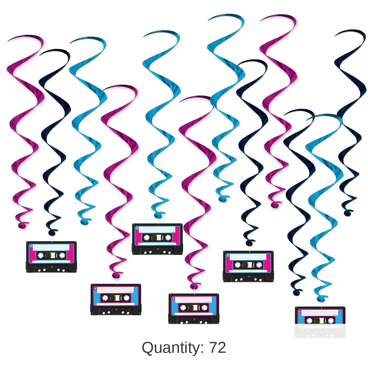 72 Pack Bulk Cassette Tape Party Whirls