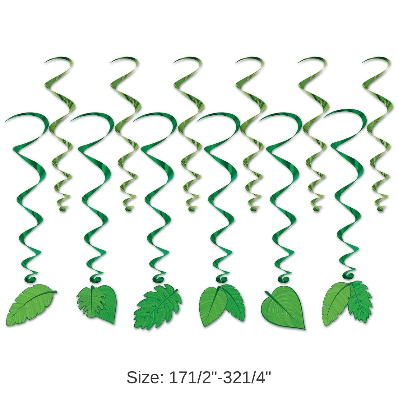72 Pack Bulk Tropical Leaves Party Whirls