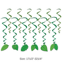 72 Pack Bulk Tropical Leaves Party Whirls