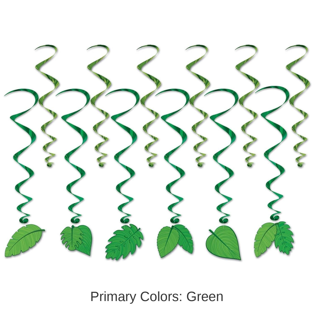 72 Pack Bulk Tropical Leaves Party Whirls