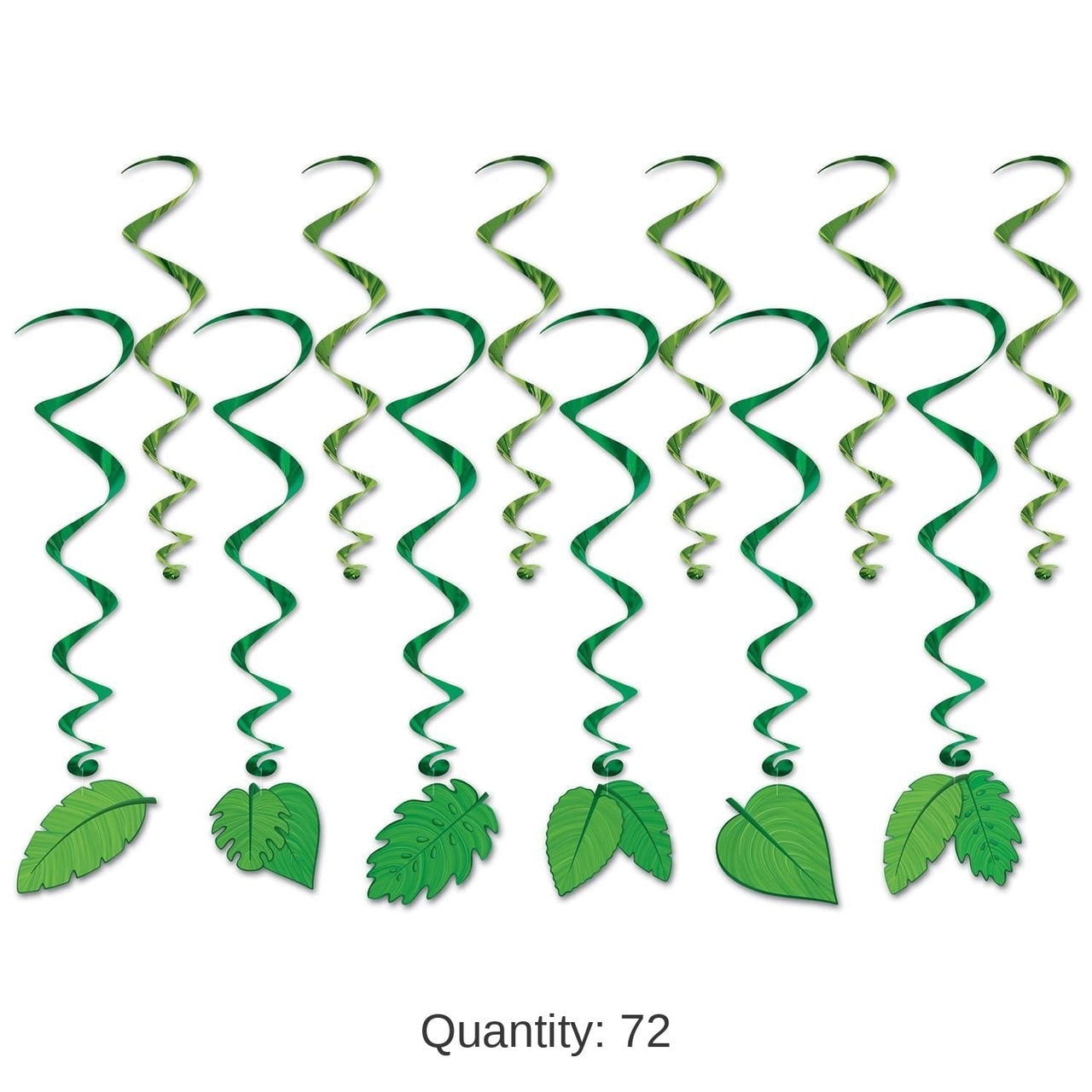 72 Pack Bulk Tropical Leaves Party Whirls