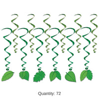 72 Pack Bulk Tropical Leaves Party Whirls