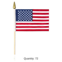 72 Pack Bulk Packaged American Party Flags - Fabric