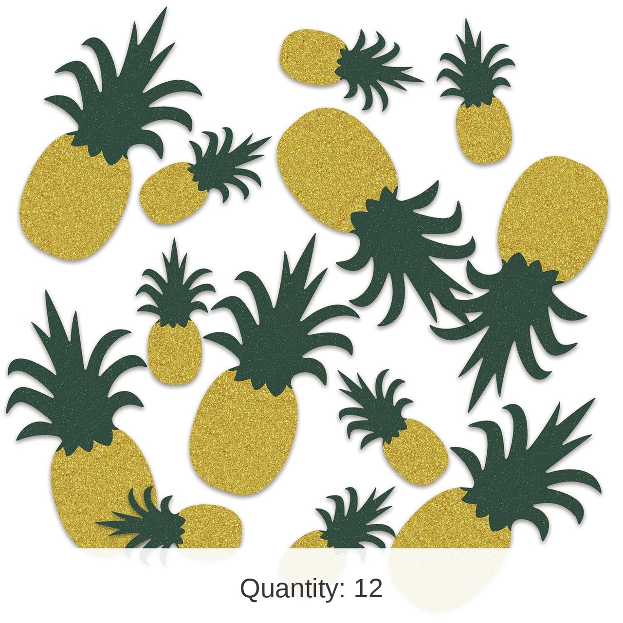 12 Pack Bulk Luau Party Pineapple Deluxe Sparkle Confetti (0.5 Oz/Pkg)