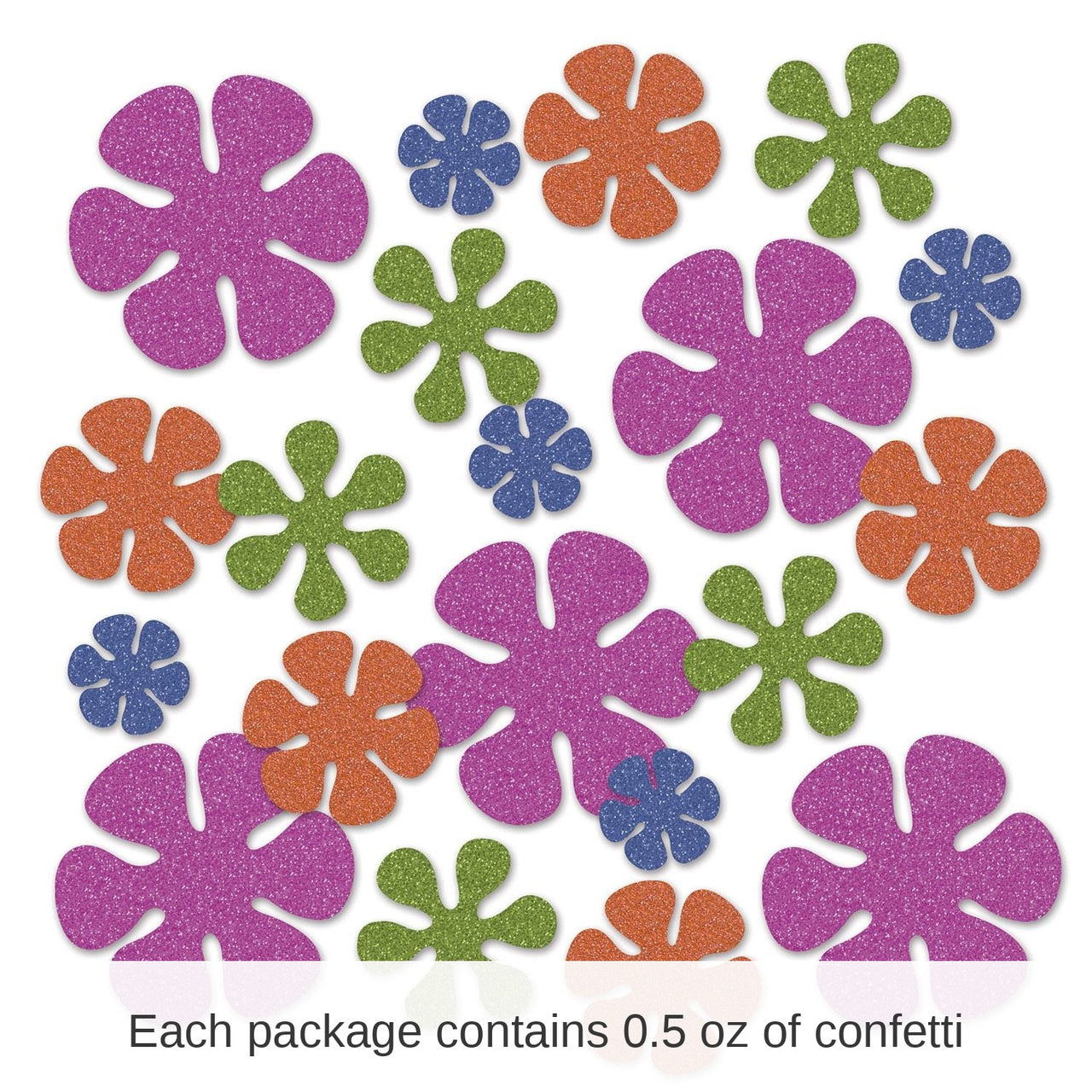 12 Pack Bulk Retro Flower Deluxe Party Sparkle Confetti (0.5 Oz/Pkg)