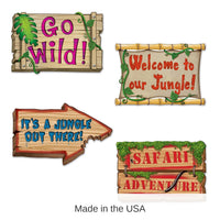 48 Pack Bulk Jungle Party Sign Cutouts
