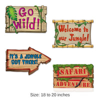 48 Pack Bulk Jungle Party Sign Cutouts
