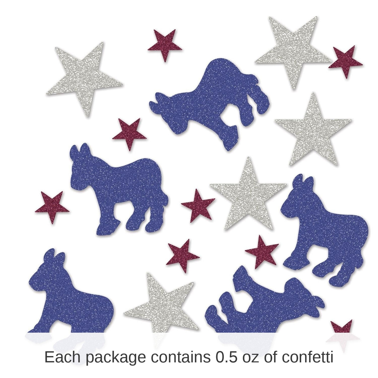 12 Pack Bulk Democratic Deluxe Sparkle Party Confetti (0.5 Oz/Pkg)