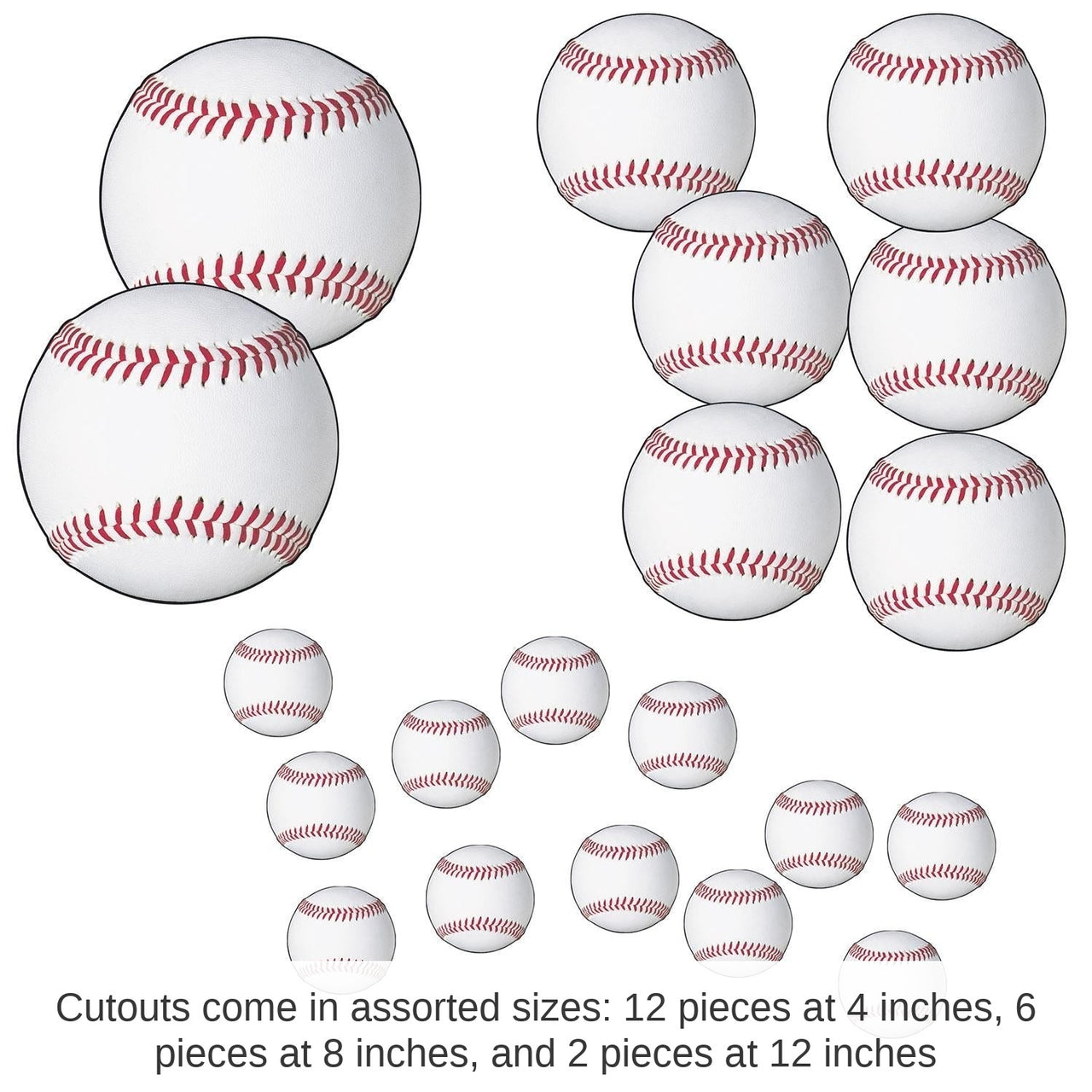 240 Pack Bulk Baseball Party Cutouts