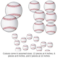 240 Pack Bulk Baseball Party Cutouts