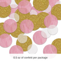 12 Pack Bulk Dot Deluxe Sparkle Party Gold/Pink/White Confetti (0.5 Oz/Pkg)