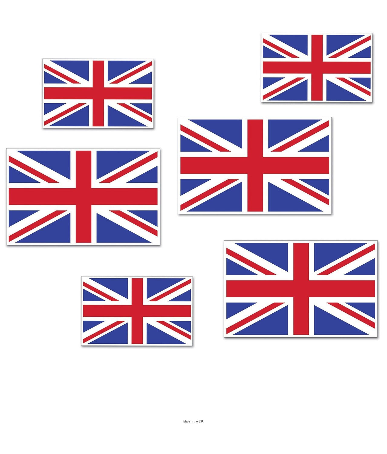 72 Pack Bulk British Flag Party Cutouts
