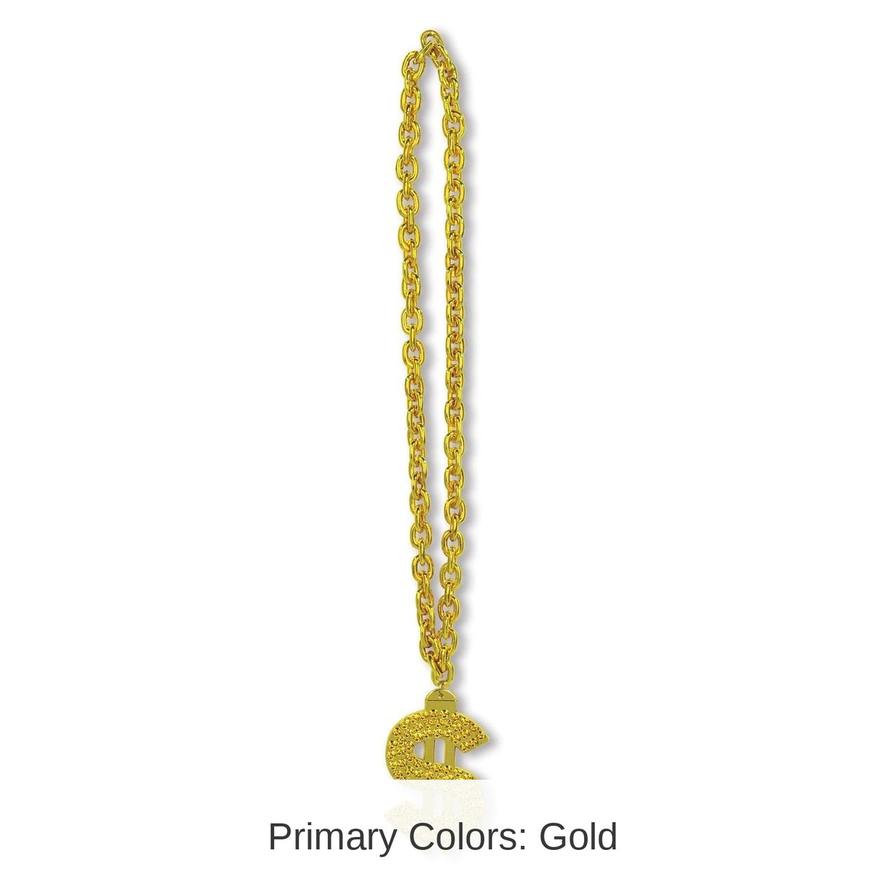 12 Pack Bulk Gold Chain Party Bead Necklaces with $ Medallion