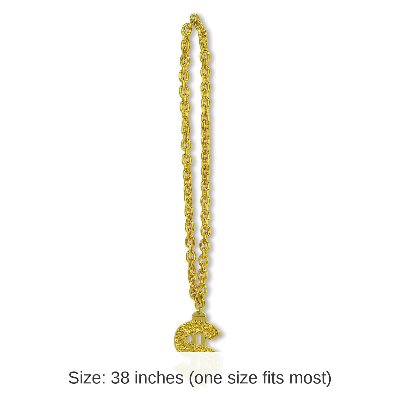12 Pack Bulk Gold Chain Party Bead Necklaces with $ Medallion