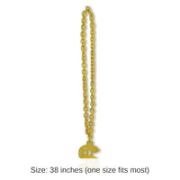12 Pack Bulk Gold Chain Party Bead Necklaces with $ Medallion