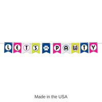 12 Pack Bulk Let's Pawty Party Streamer