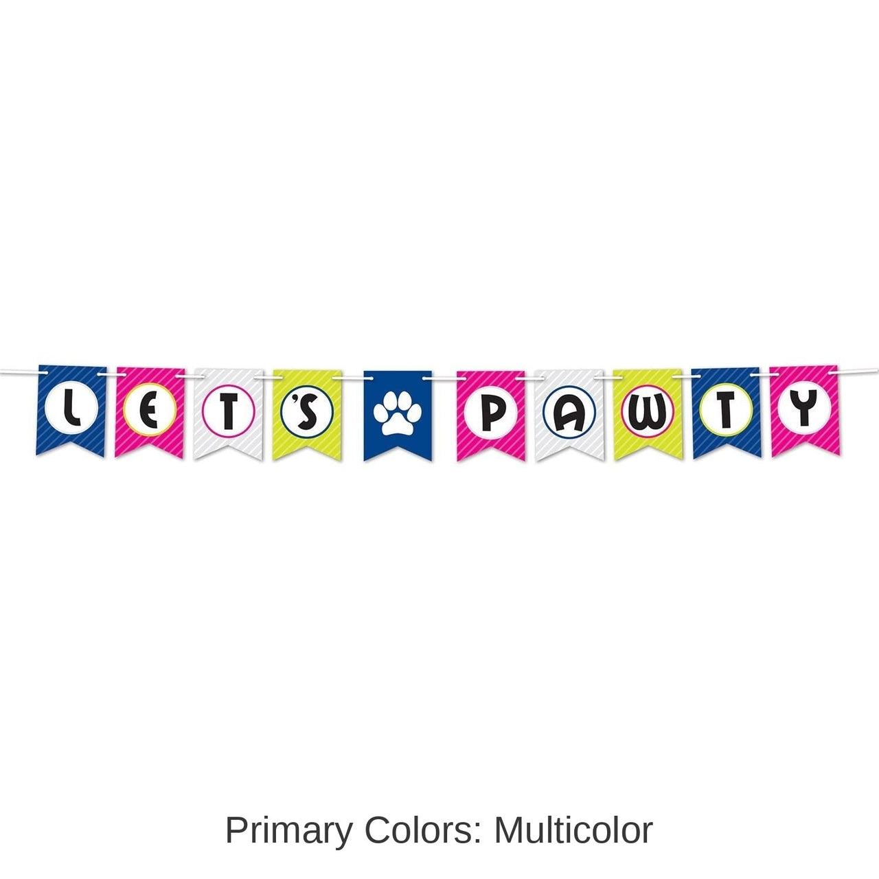 12 Pack Bulk Let's Pawty Party Streamer