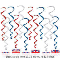 72 Pack Bulk British Flag Party Whirls