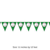 12 Pack Bulk Baseball Party Pennant Banner