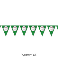 12 Pack Bulk Baseball Party Pennant Banner
