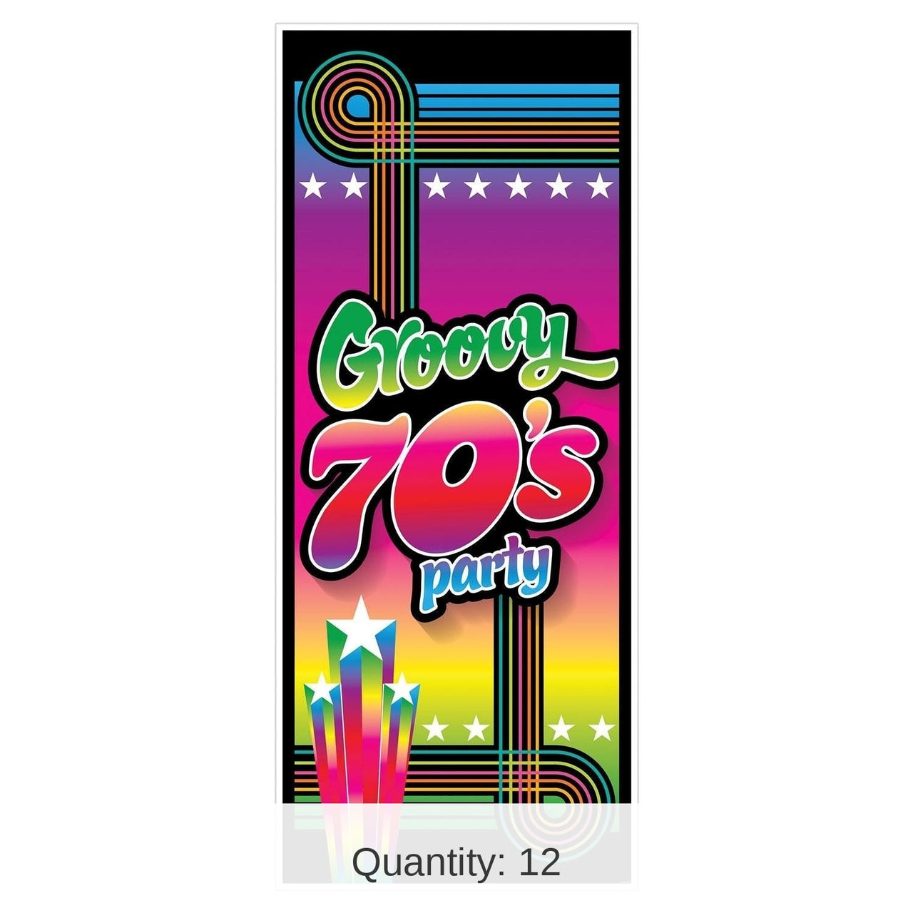 12 Pack Bulk 70's Groovy Party Door Cover