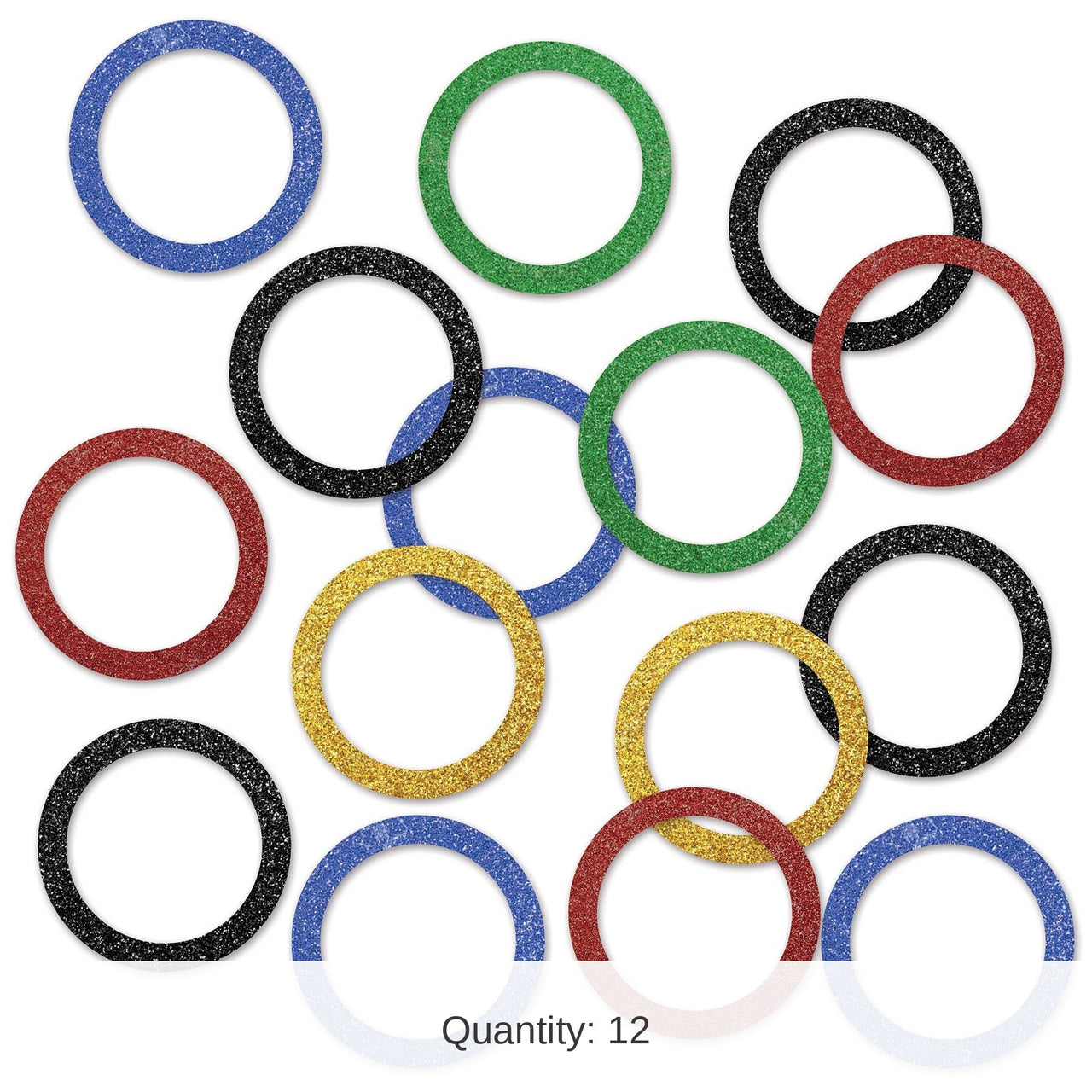 12 Pack Bulk Sports Party Rings Del Sparkle Confetti (0.5 Oz/Pkg)