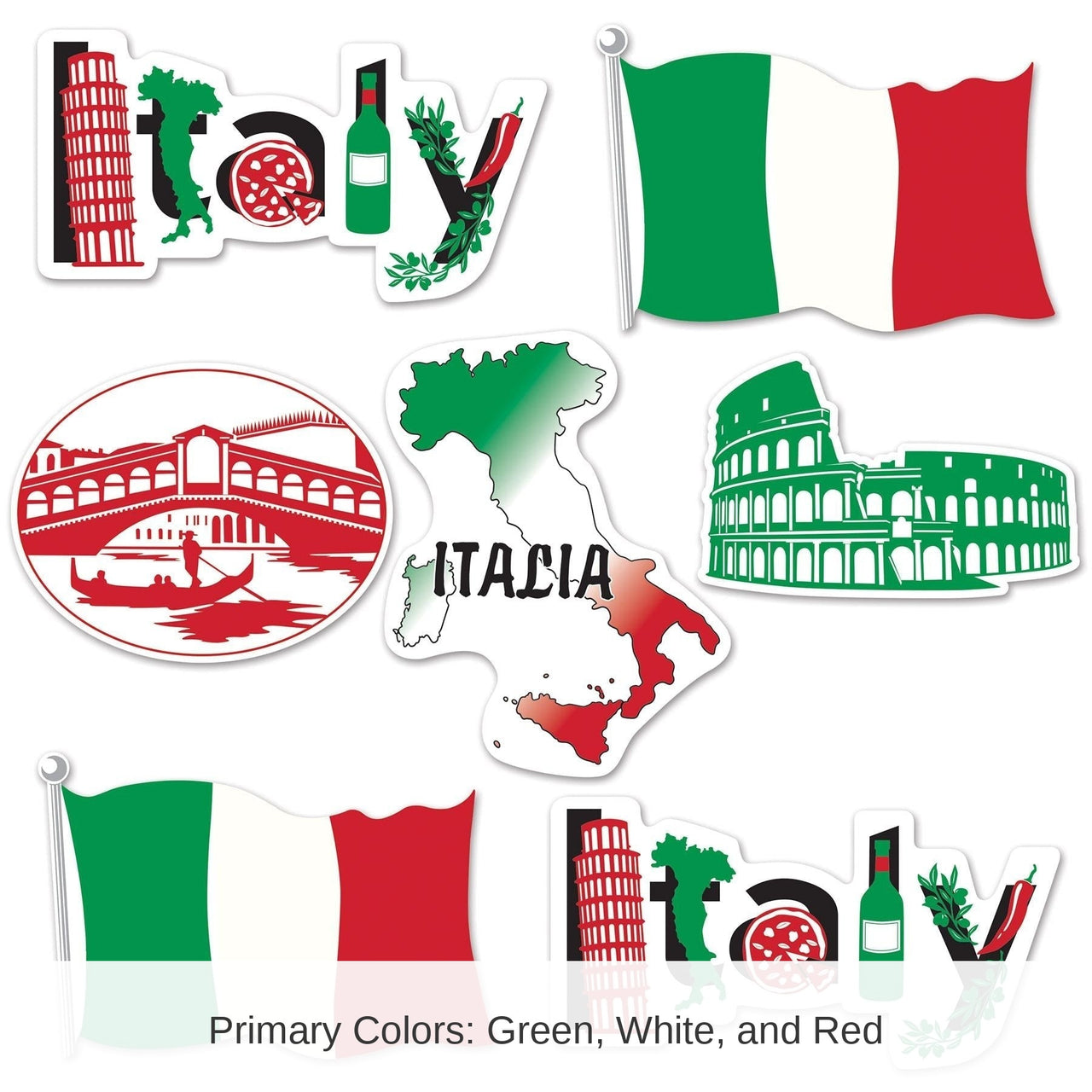 84 Piece Bulk Italian Party Cutouts