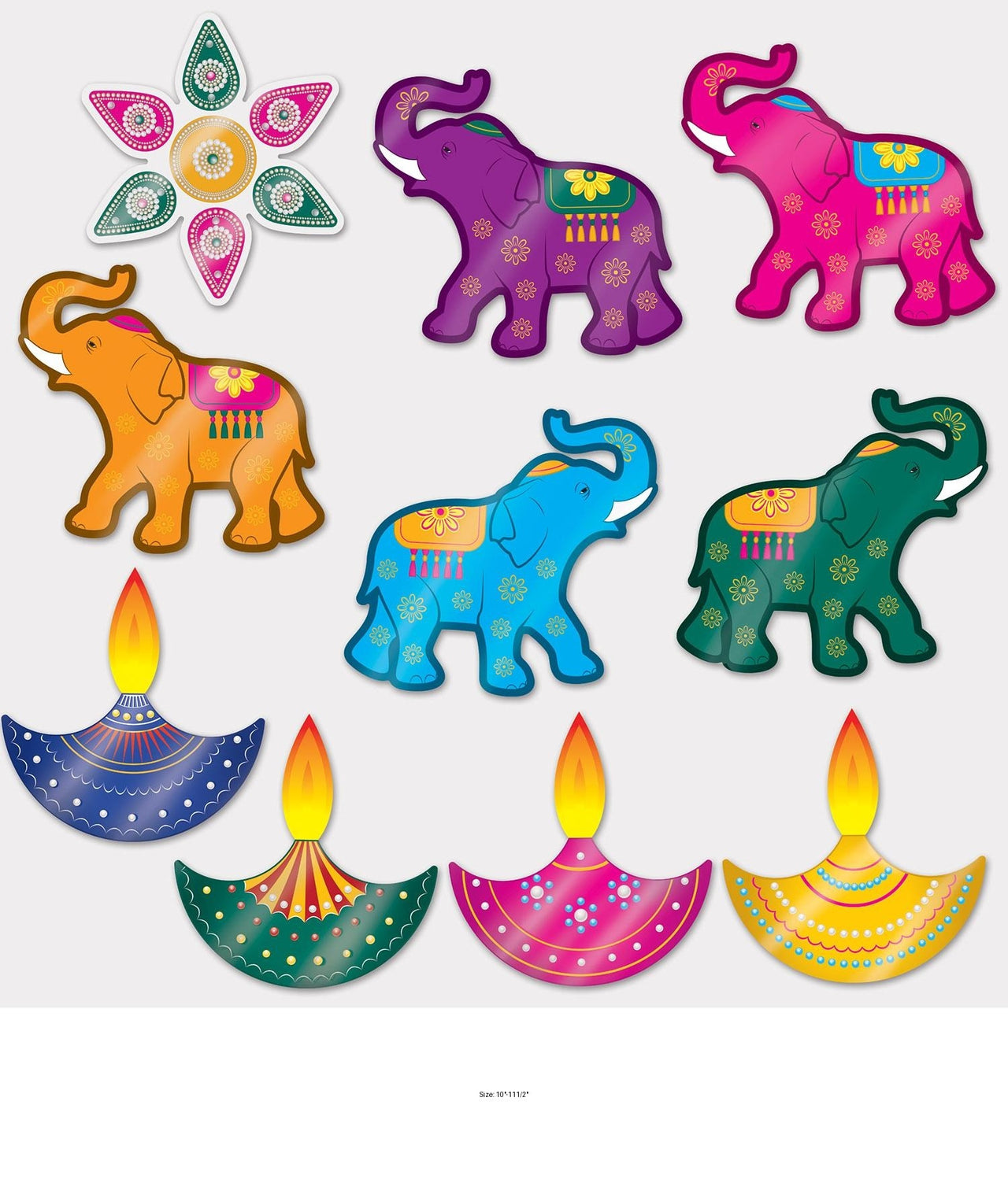 120 Pack Bulk Foil Diwali Cutouts