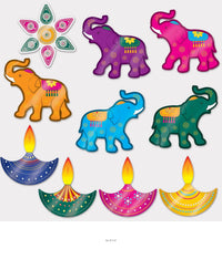 120 Pack Bulk Foil Diwali Cutouts