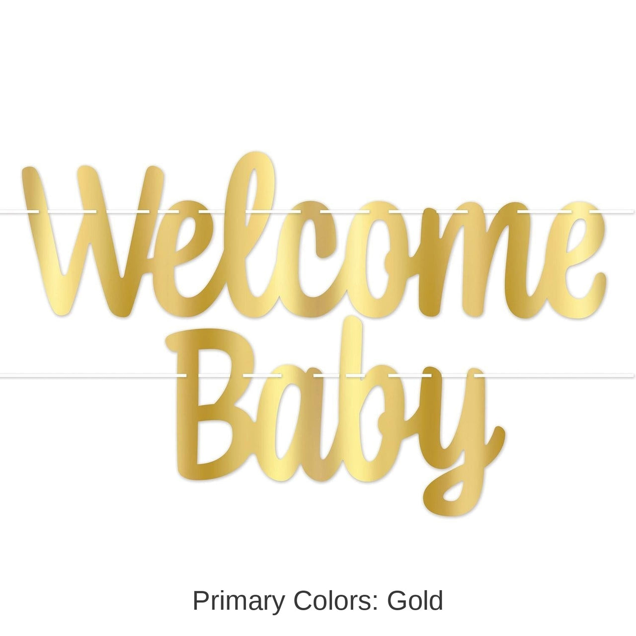 12 Pack Bulk Foil Welcome Baby Streamer - Gold