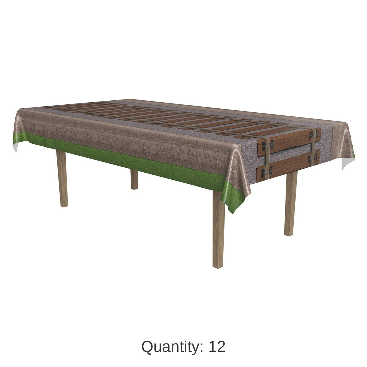 12 Pack Bulk Railroad Track Party Tablecover