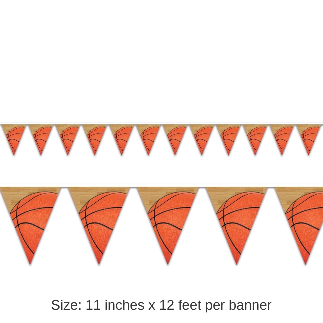 12 Pack Bulk Basketball Party Pennant Banner