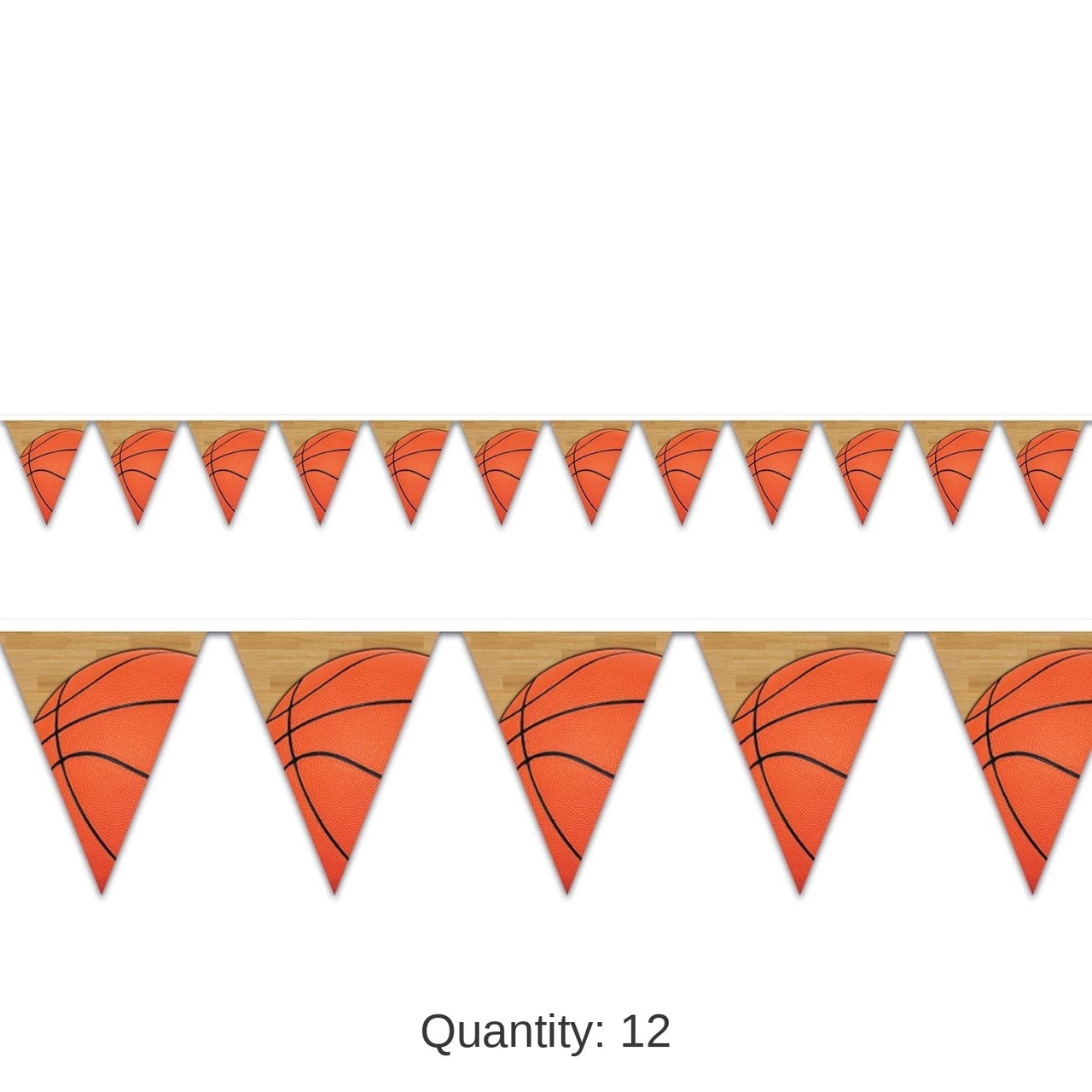 12 Pack Bulk Basketball Party Pennant Banner