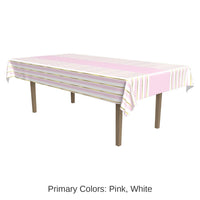 12 Pack Bulk Striped Tablecover - Girl