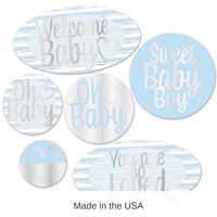 72 Pack Bulk Foil Welcome Baby Cutouts - Boy