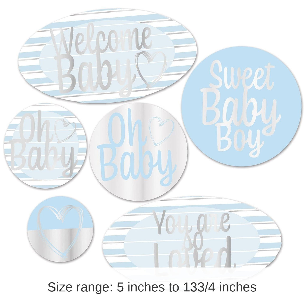 72 Pack Bulk Foil Welcome Baby Cutouts - Boy