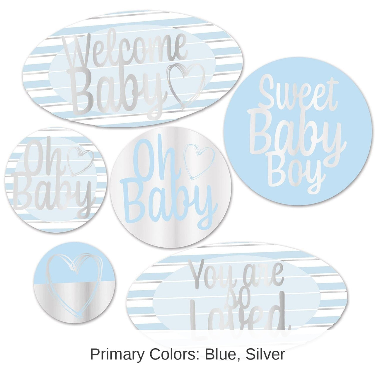 72 Pack Bulk Foil Welcome Baby Cutouts - Boy