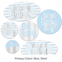 72 Pack Bulk Foil Welcome Baby Cutouts - Boy