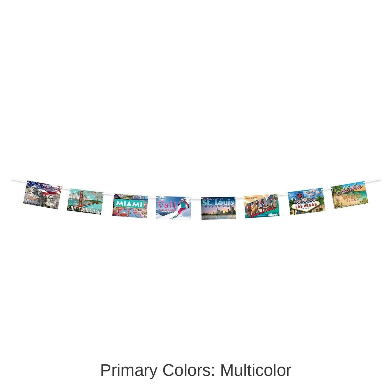 12 Pack Bulk Travel America Postcard Party Streamer