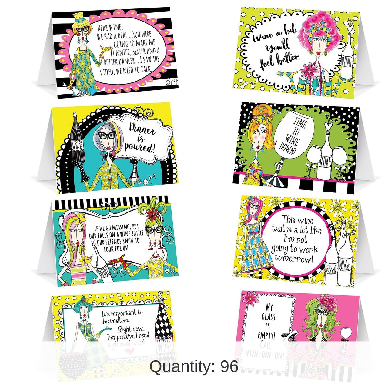 96 Pack Bulk Dolly Mama's Adult Celebration Party Table Cards